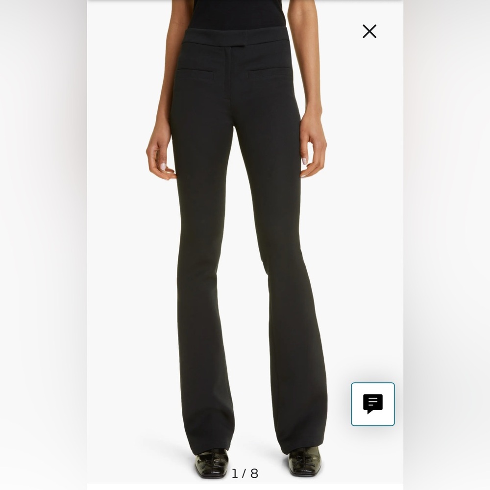 COURRÈGES Women’s Corolla Flare Twill Black Pants EU 36/Size 28 NWT